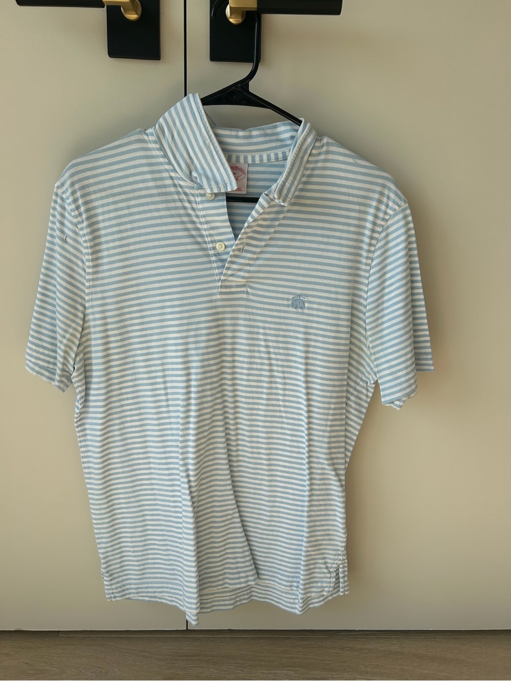 Brooks Brothers Light Blue & White Striped Polo